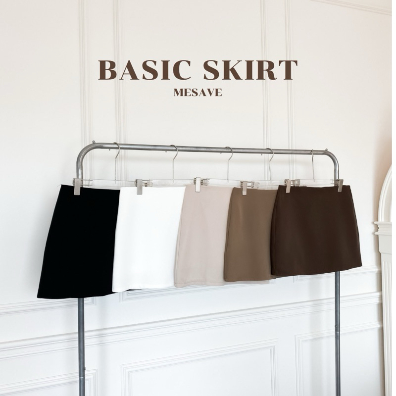 Basic skirt กระโปรงกางเกง (กระโปรงรอบตัว) กระโปรงสั้นเอวสูงซิปข้างเบสิค มีซับใน มีไซส์ S-7XL  รุ่นS23 - Mesave
