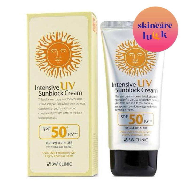 🩷ของแท้ ส่งไวมาก 💛 กันแดด 3W Clinic Intensive UV Sunblock Cream SPF50+ PA+++ 70ml. กันแดดเกาหลี
