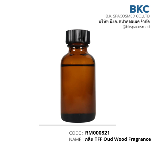 หัวน้ำหอม TFF Oud Wood [RM000821]น้ำมันหอมระเหย น้ำหอม 30 ม.ล. น้ำมันหอมระเหยสำหรับทำเทียนหอม สปา สบู่
