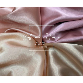 ผ้าซาติน satin silk หน้ากว้าง60นิ้ว  ผ้าตัดชุด แบ่งขายเป็นหลา สินค้าพร้อมส่ง