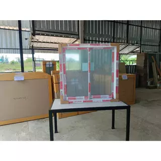 หน้าต่างบานเลื่อน อลูมิเนียม 2 ช่อง 80x80 cm.[ถูกสวยดีมีคุณภาพ][ล็อกซ้าย-ขวา][วงกบขอบใหญ่][สินค้าคุณภาพราคาถูก][ส่งไว].