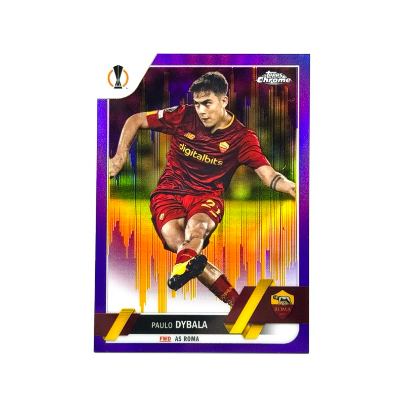 Topps Chrome UCC 22/23 Paulo Dybala AS Roma Purple/Gold Seismic Refractors