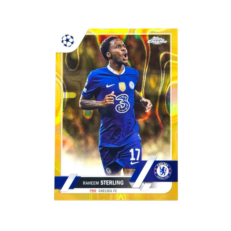 Topps Chrome UCC 22/23 Raheem Sterling Chelsea FC Gold Lava Refractors