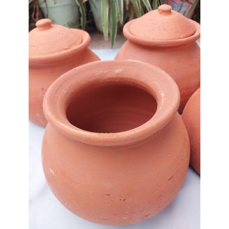 หม้อดินเผา หม้อดินเผาจิ้มจุ่ม พร้อมฝา ขนาดปากกว้าง 5 นิ้ว ก้นหม้อ 6นิ้ว - รูปที่ 6