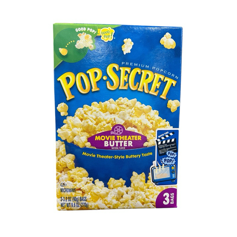 (สินค้าพร้อมส่ง )Pop Secret Microwave Popcorn ป๊อปซีเคร็ท ป๊อปคอร์น ไมโครเวฟ (1 กล่องมี 3 ซอง)