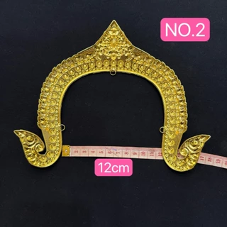 Fashion Jewele กระบังหน้าโลหะตีลาย สีทองสีเงินประดับพลอย สำหรับเด็ก❕