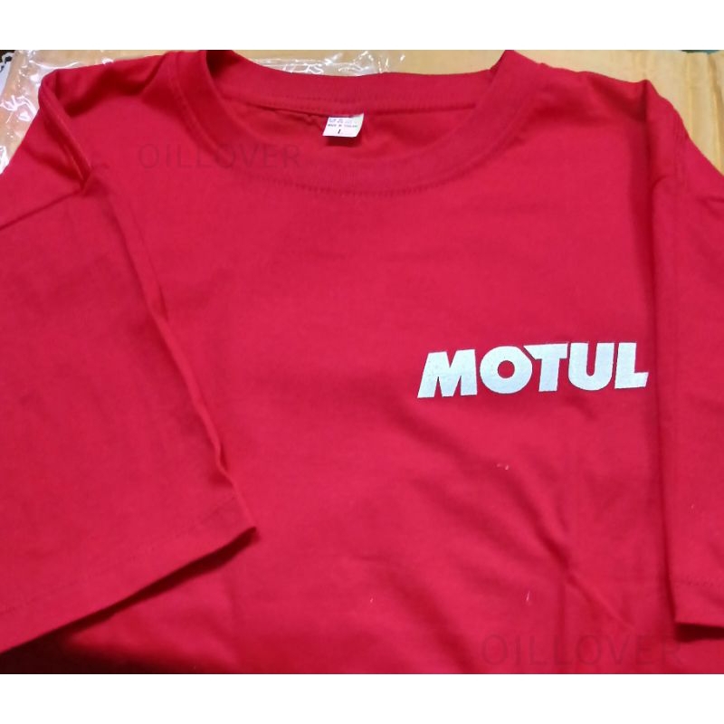 * ของแท้ * เสื้อยืด คอกลม สีแดง แขนสั้น พิมพ์ motul ข้างซ้าย ลิขสิทธิ์แท้ ไซส์ M L XL โมตุล