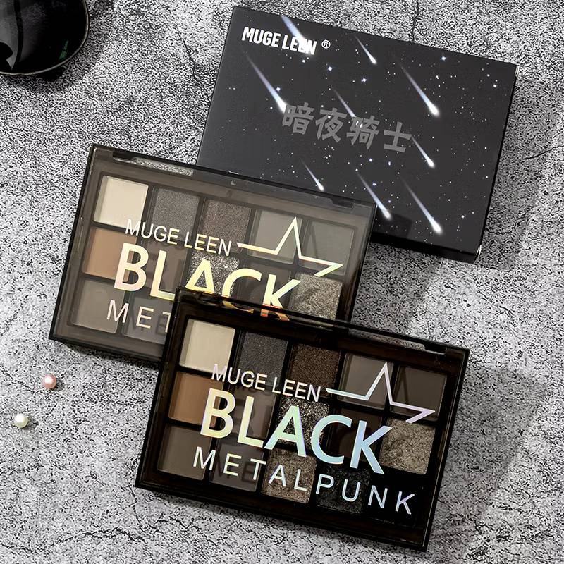 MUGE LEEN 15 COLORS Smokey eye Eyeshadow อายแชโดว์พาเลทท์ สีสโมคกี้อาย โทนสีเทาดำ