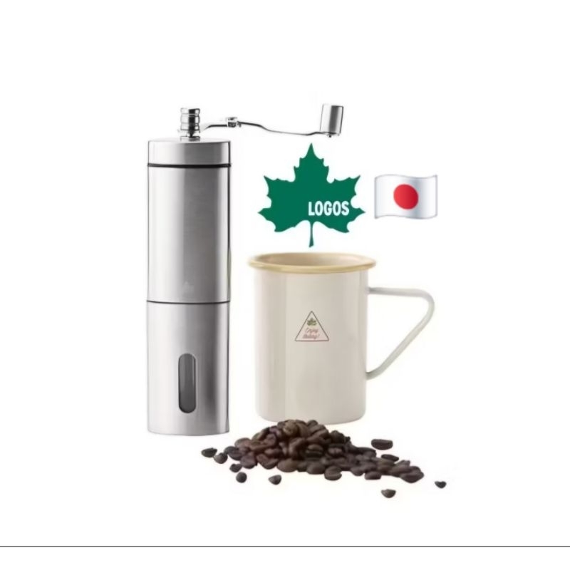 LOGOS เครื่องบดกาแฟมือหมุน ขนาดพกพา นำเข้าจากญี่ปุ่น จัดส่งจากไทย