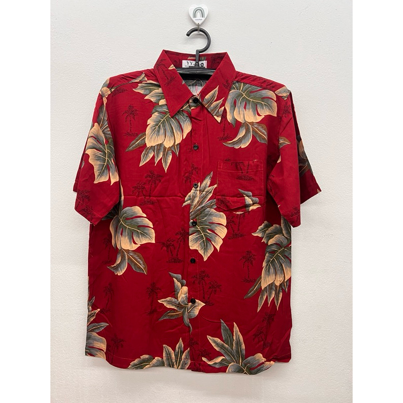 (พร้อมส่ง)🔷งานไทย ผ้าสปันเรย่อนงานพิมพ์ลายใบไม้เนื้อนิ่มใส่สบายได้ทั้งชายและหญิง