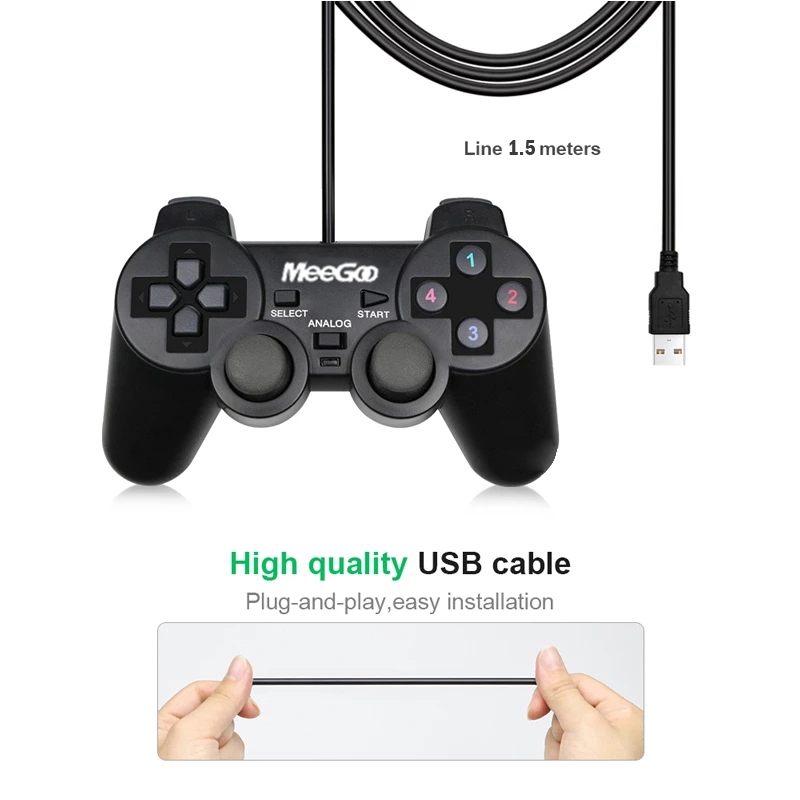 MeeGoo จอยสติ๊กเกมแบบมีสาย USB Joy stick จอยเกมส์ คอนโทรลเลอร์ For PC/Windows