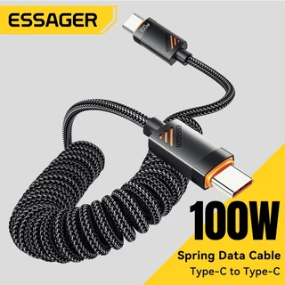 Essager 100W C/A to Type-C C to L สายข้อมูลสปริง for xiaomi huawei