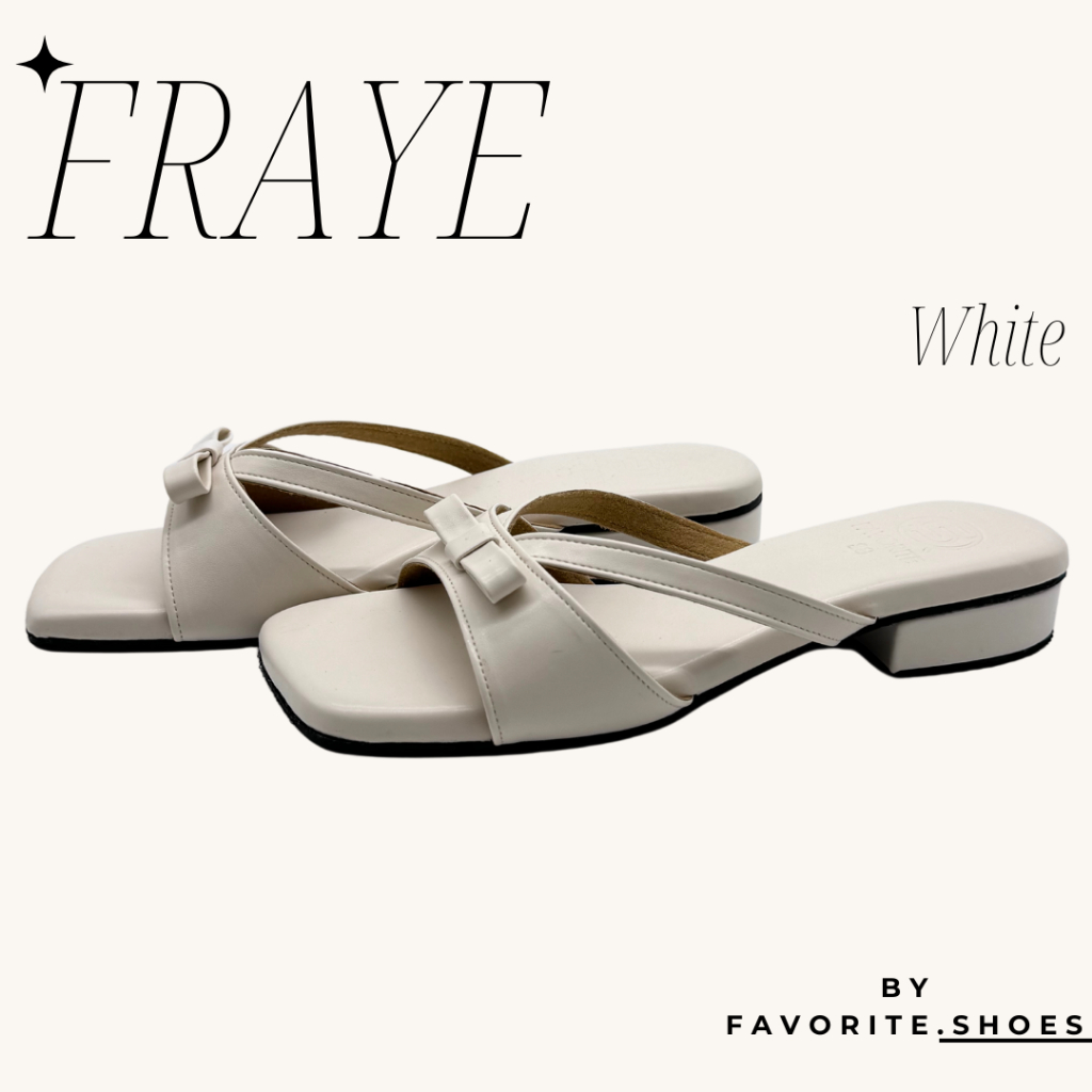favorite.shoes : Fraye  รองเท้าส้นสูง 1.5นิ้ว รองเท้าโบว์ ไซส์ 36-45 พื้นนุ่ม รองเท้าไซส์ใหญ่
