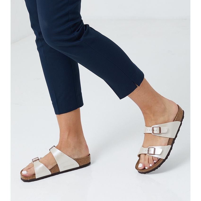 BIRKENSTOCK SYDNEY BF - Graceful pearl white (regular fit) รองเท้าแตะ รุ่นฮิต ทรงมาแรง หญิง