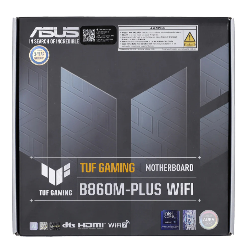 MAINBOARD ASUS TUF GAMING B860M-PLUS WIFI (INTEL SOCKET 1851 DDR5 MICRO-ATX)