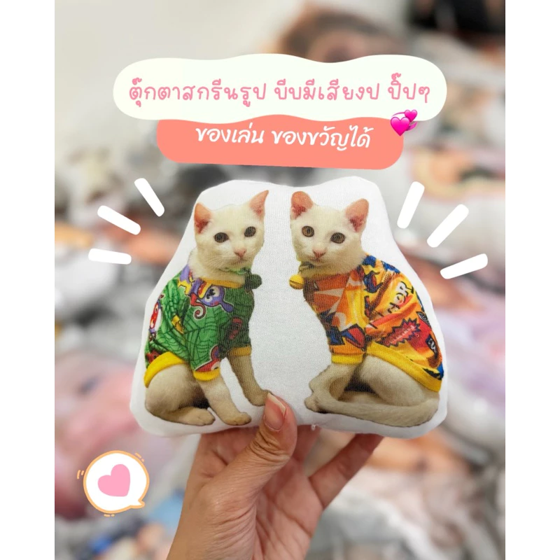 หมอนสกรีนรูป บีบมีเสียง ปิ๊ปๆ ตุ๊กตามีเสียง🗣️