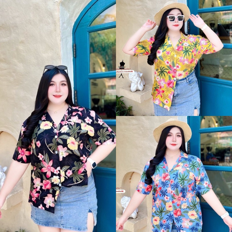 P40-Z2H1🌹 🌴  𐬹 ✿˚ ༘เสื้อสงกรานต์เดย์ สวยสะบัด สวยเว่อร์วัง ผ้าดีใส่สบาย     𝐂𝐨𝐥𝐨𝐫 : 3สีตามรูป