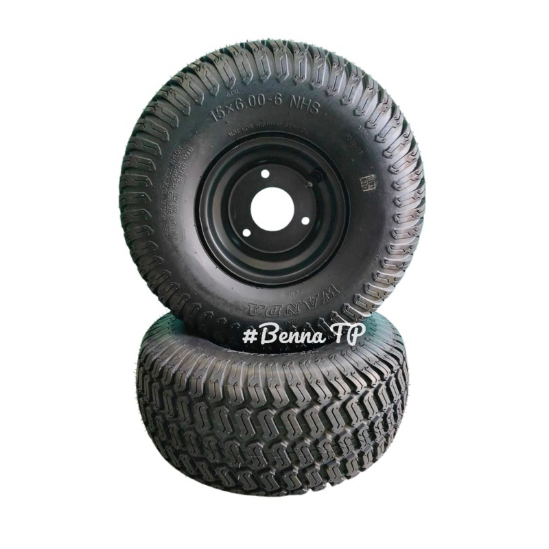 ยางเอทีวีพร้อมกระทะ6นิ้ว 15*6.00-6 ลายรถไถ ยาง ATV ขนาดกระทะ 3รู 15*6.00-6 (ราคาต่อ 1 เส้น)