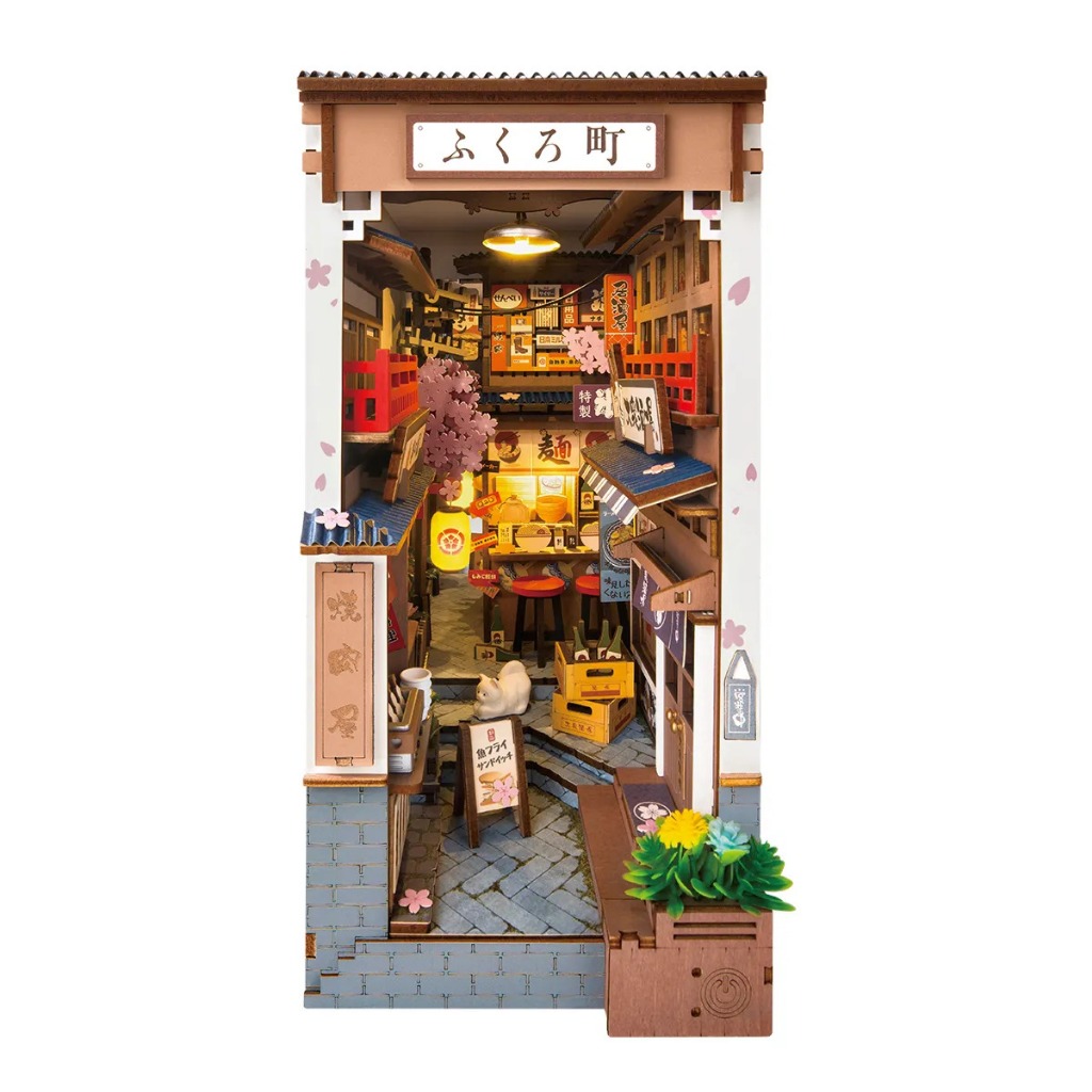 Rolife Book Nook Shelf Insert - TGB11 Sakura Wine Alley ที่กั้นหนังสือ | บ้านตุ๊กตา โมเดลบ้าน ของเล่นศิลปะ DIY