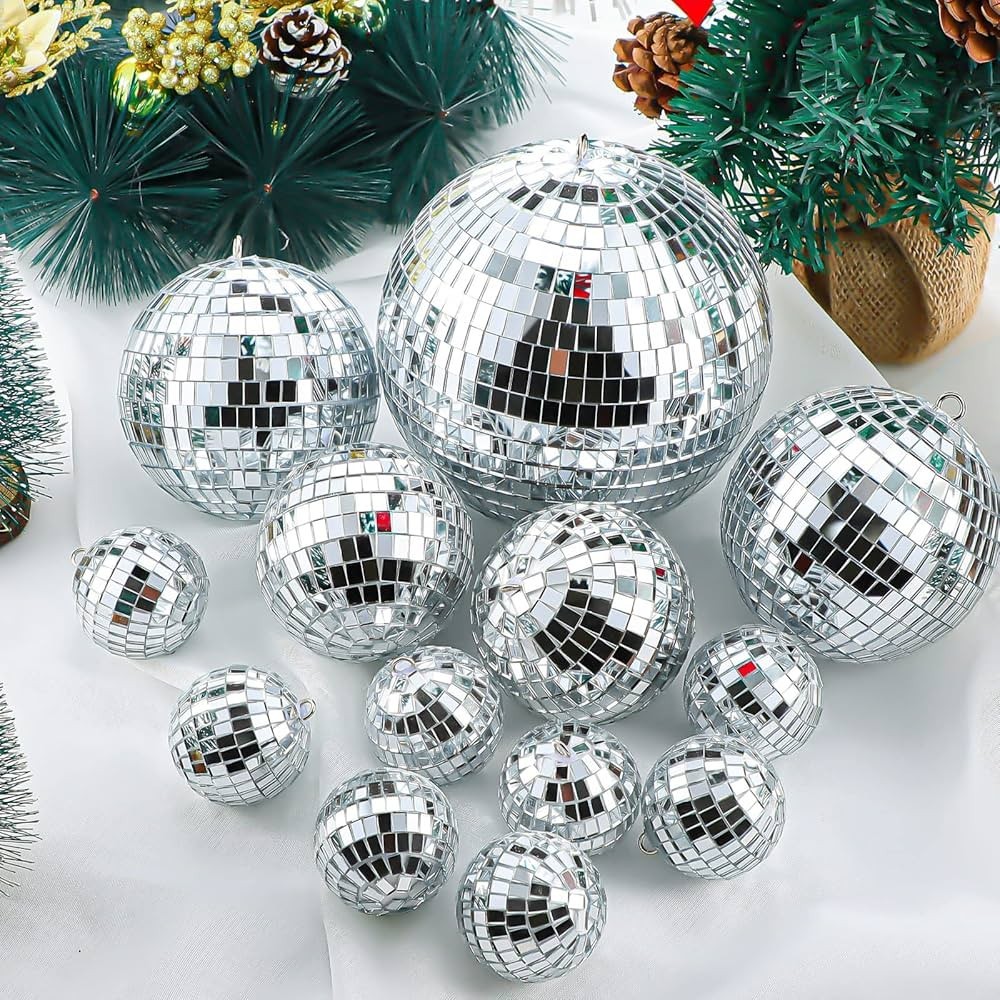 ลูกบอลดิสโก้ ขนาด 2-12cm ลูกบอลกระจก ของตกแต่ง ปีใหม่ คริสมาส Christmas Tree Decoration Disco ball / Mirror ball