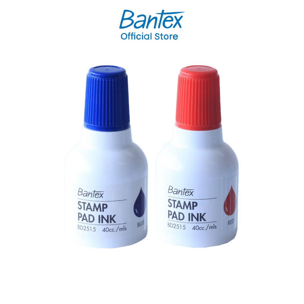 Bantex หมึกเติมแท่นประทับ หมึกเติม หมึกเติมแผ่นตราประทับ สีแดง สีน้ำเงิน ขนาด 40ml Stamp Ink