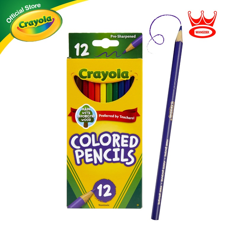 Crayola Colored Pencil 12Ct ดินสอสี 12สี สำหรับเด็กอายุ 3 ปีขึ้นไป 68-4012