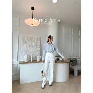 SRN-25 | Bernie Pants กางเกงทรงกระบอกกลาง กระดุมปั๊ม (XS-3XL)