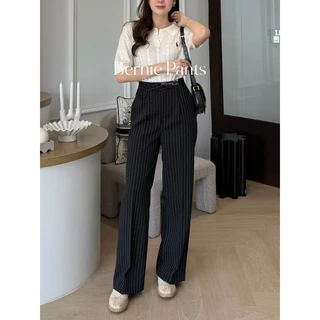 SRN-25 | Bernie Pants กางเกงทรงกระบอกกลาง กระดุมปั๊ม (XS-3XL)
