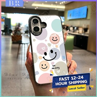 เคสแข็งคุณภาพ รูปแบบรอยยิ้มน่ารัก สำหรับ IPhone 13 12 7Plus 14 15 11 16 Pro Max 8Plus XR XS Max เคสไอโฟน11 เคสไอโฟน13