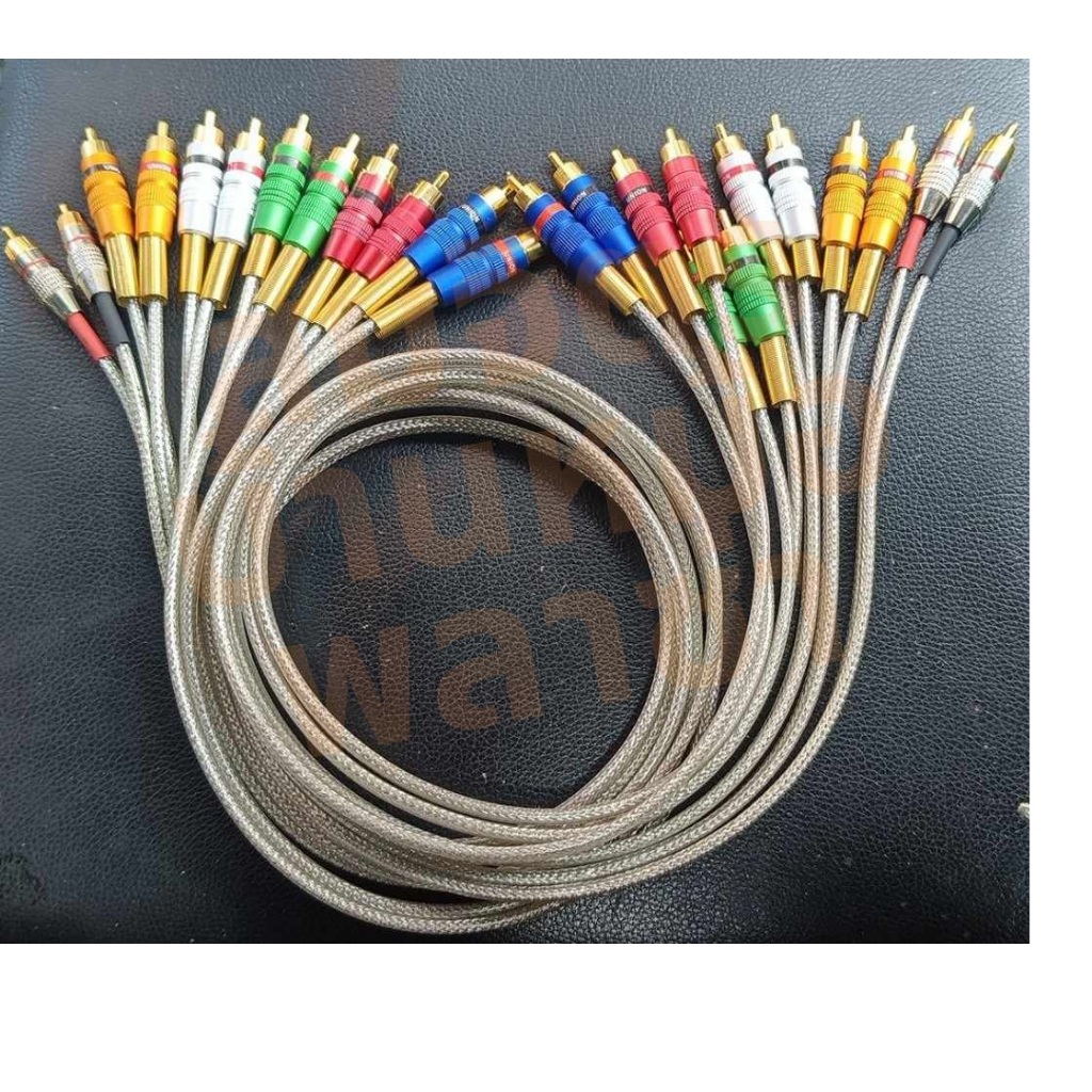 สาย RCA 2 ออก 2 ทำจากสายชีลด์คู่โมโน 4 มิล ของ Wireman เลือกแจ็ค RCA ได้