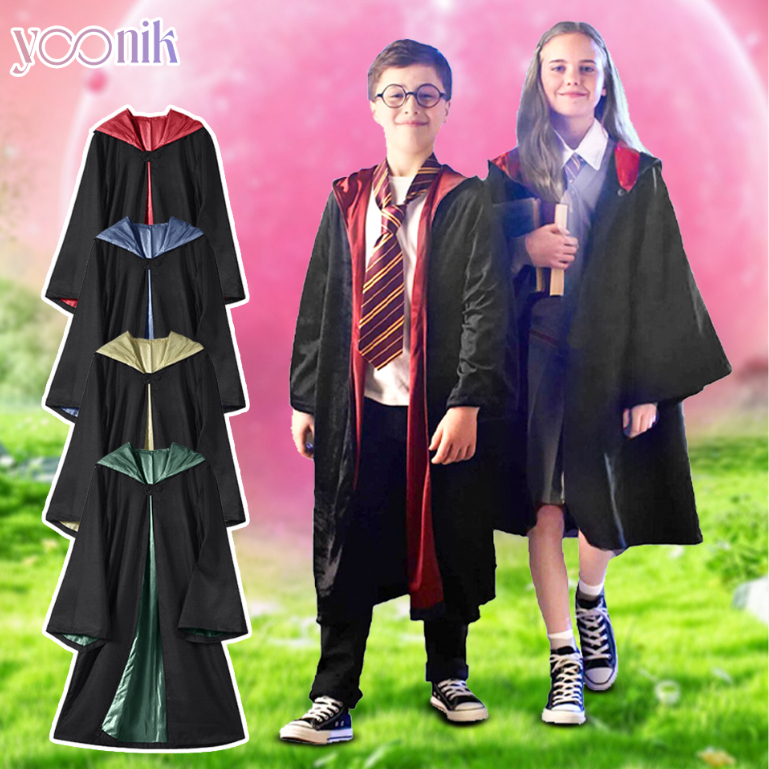 Yoonik  เสื้อคลุมพ่อมด ผ้าพันคอแฮรี่พอตเตอร์ ขนาด S/M/L/XL  เด็ก ชุดฮาโลวีน มีหลายขนาดให้เลือก