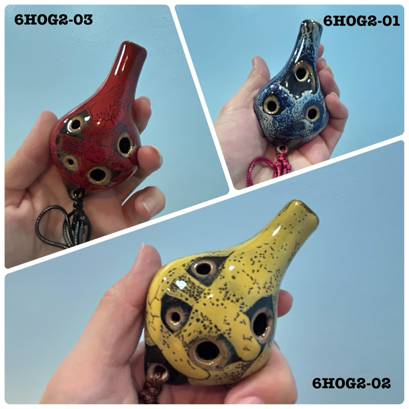 เครื่องดนตรีเซรามิก Ocarina Alto C 6หลุม พร้อมเชือกห้อย สําหรับคนรักดนตรี และผู้เรียน