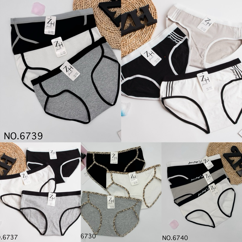 ถูกที่สุดZH.33กางเกงชั้นในผู้หญิงแฟชั่นเอวต่ำผ้าฝ้าย&ผ้าลื่น（10แบบ）