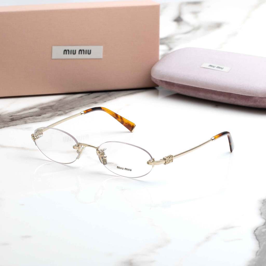 กรอบแว่นตา Miu Miu รุ่น MU 53WV Z1N1O1 SIZE 53 MM. (PALE GOLD)