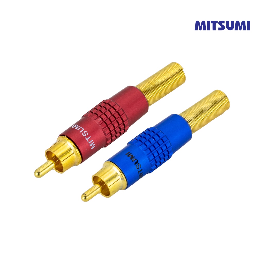 ปลั๊ก RCA อลูมิเนียม มีสปริง MITSUMI (แพ็คละ 2 คู่)
