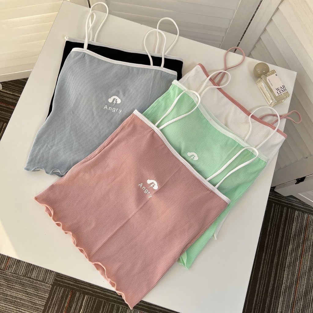 [ส่งจากไทย] #ล้างสต๊อค #ถูกมาก 𝑩𝒓𝒂𝑩𝒓𝒂𝑩𝒓𝒂 #bra-295 เสื้อสายเดี่ยว มีฟองน้ำ ผ้าร่อง ยืดยุ่นได้