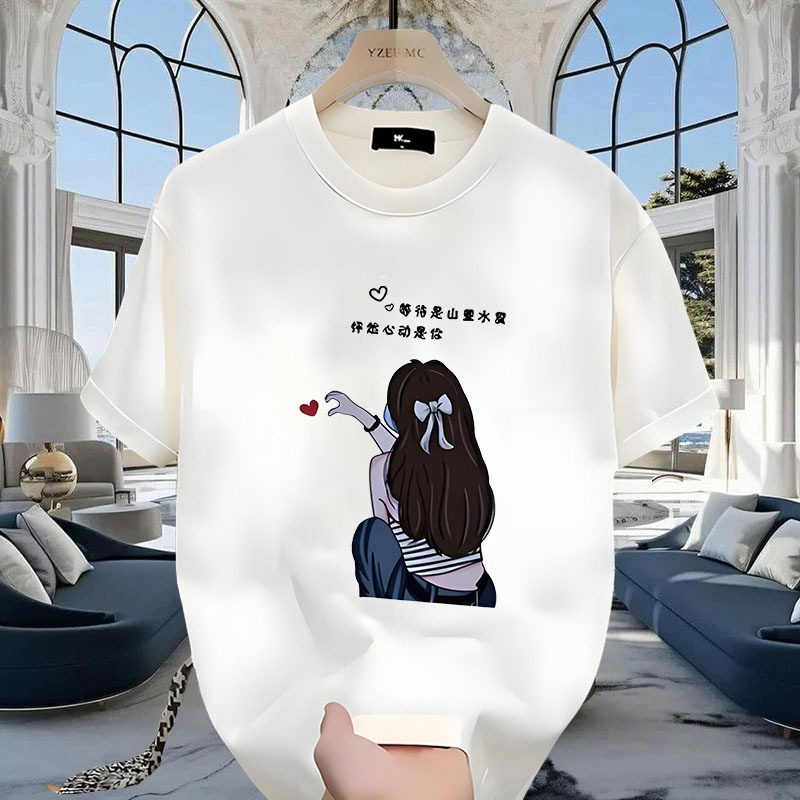 D1066เสื้อยืดแขนสั้น  ผ้านุ่มยืดได้ใส่สบายฯ ลายแฟชั่นนานาชาติ ปลีก-ส่ง - รูปที่ 2