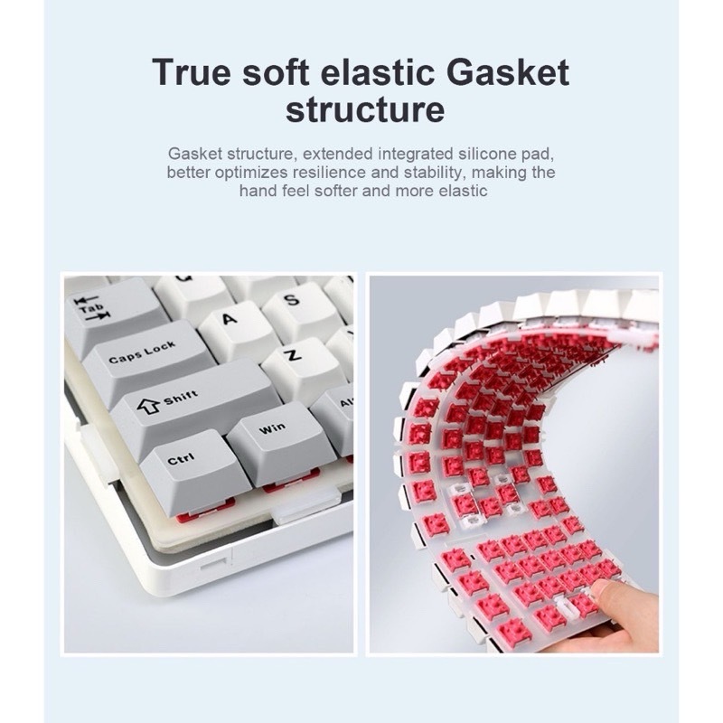 AULA F99  GASKET TRI-MODE  MECHANICAL KEYBOARD | Gray Wood V3 | รับประกัน 2 ปี