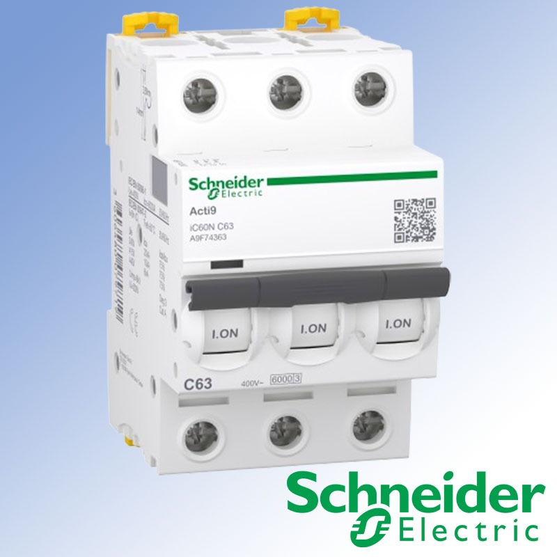 Acti IC60N 3P 1A - 63A (A9F74301 - A9F74363) มินิเอเจอร์เซอร์กิตเบรคเกอร์ เบรกเกอร์เกาะราง เกาะราง ″