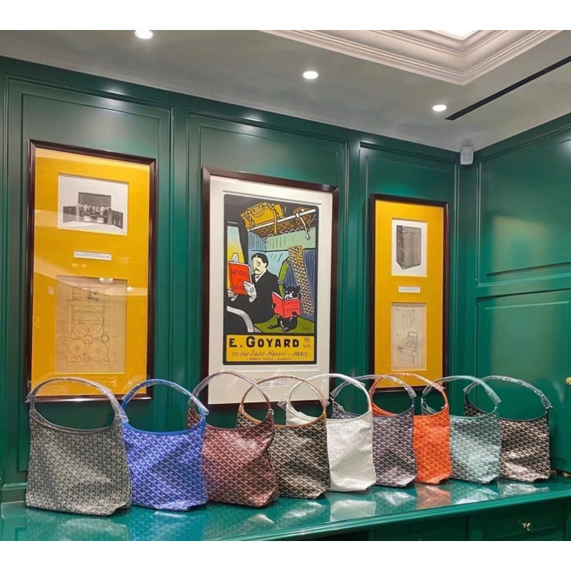 🔥  100% แบรนด์ใหม่แท้ GOYARD Bohème Hobo ผ้าใบ / หนังวัสดุกระเป๋าสะพายเดี่ยว ✨