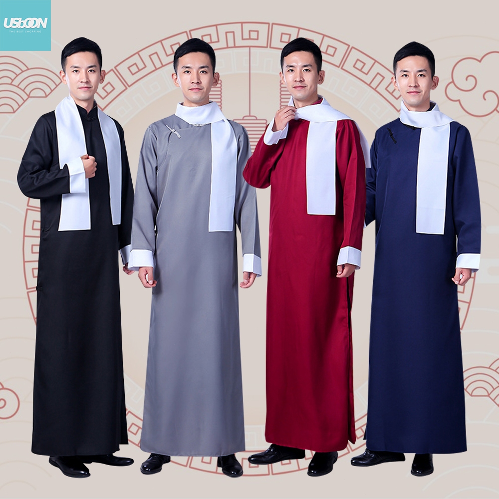 ชุดเจ้าพ่อเซี่ยงไฮ้ สีพื้น เรียบหรู ชุดจีนโบราณ เหมาะสำหรับงานแสดง