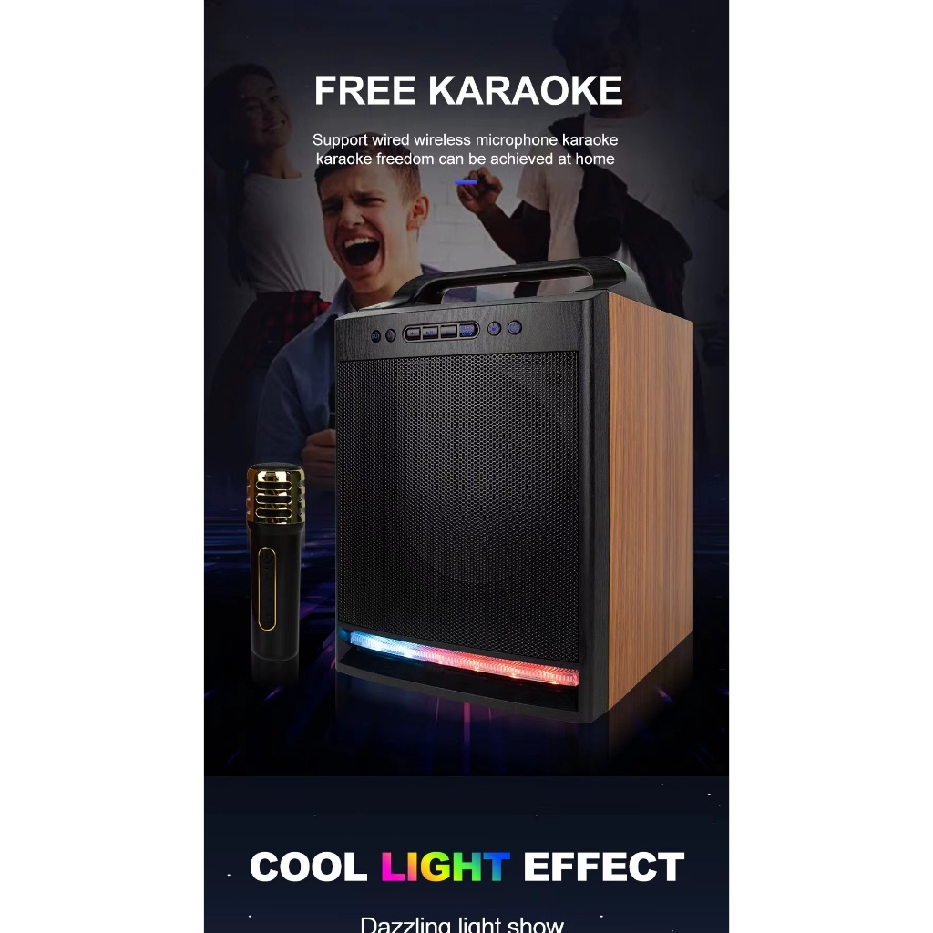 ลำโพงบลูทูธ รุ่น ZQS8170 ดอกลำโพง8"นิ้ว ฟรีไมค์ลอยแบบชาร์จ/รีโมท ตัวใหญ่เสียงแน่น รองรับ AUX TF USB 