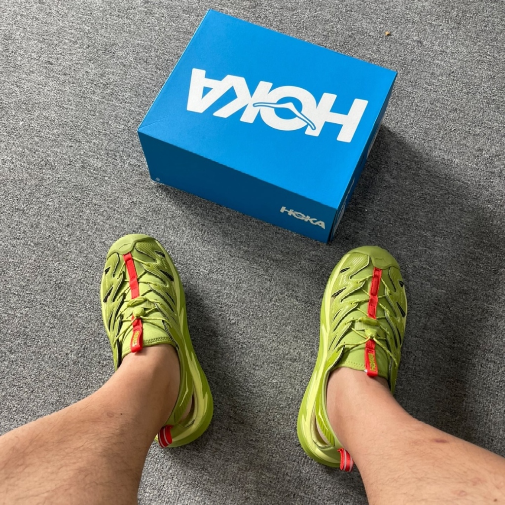 HOKA ONE ONE Hopara OG Green / Blue orange Unisex รองเท้าแตะ ของแท้100%