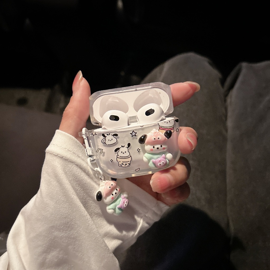 โปเชโกะห้อย เคสหูฟังAirpods i12 i11 เคสใสการ์ตูนนูน Airpods4 3 เคสหูฟังบลูทูธ gen1 gen2 เคสหูฟังไร้สาย Pro เเถมห่วงคล้อง