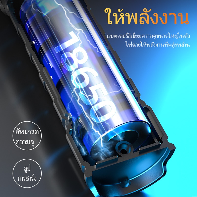[พร้อมส่ง]S-08 ไฟฉายแรงสูง แท้ ไฟฉายสว่างมากๆ แสงยิงไกลถึง80000เมตร ไฟฉายledชาร์จได้ ไฟฉายแบบชาร์จ ไฟฉายกันน้ำ ไฟฉายแรงส - รูปที่ 5