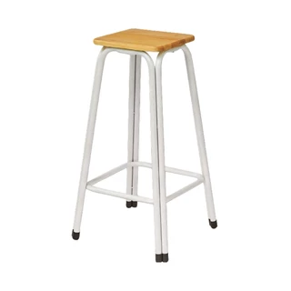 Inmyhomeเก้าอี้บาร์ (C)ไม้ยางพารา ขาเหล็ก เก้าอี้คาเฟ่ สูง75cm. รับน้ำหนักได้100กิโล