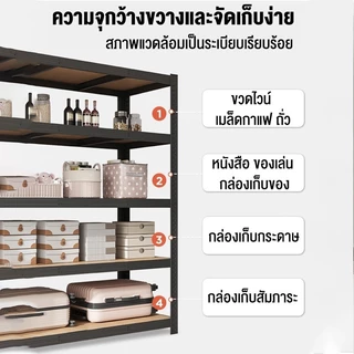 ชั้นวางของ 3/4/5ชั้น เหล็กที่มีความแข็งแรงสูง แข็งแรง สามารถใช้งานได้นานนับสิบปี ชั้นวางของสำหรับร้านค้า WarehouseShelf