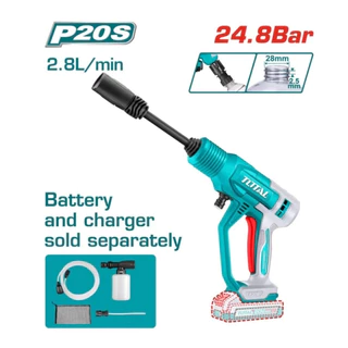 TOTAL เครื่องฉีดน้ำแรงดันสูงแบตเตอรี่ไร้สาย 20V รุ่น TPWLI2036 (เครื่องเปล่า)/JADEVER รุ่น JDQX0120