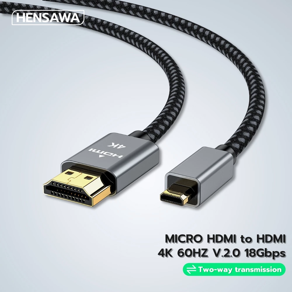 HENSAWA รุ่น VC110 สาย Micro HDMI to HDMI 4K 60Hz รองรับความละเอียด 3D และ