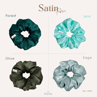 Belynda ♥ Scrunchies ♥ Green Tone Satin ♥ Small / Regular / Large